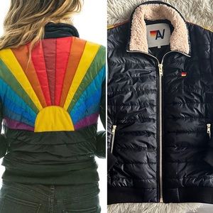 NWT Aviator Nation Sunburst Jacket retro ski puffer coat